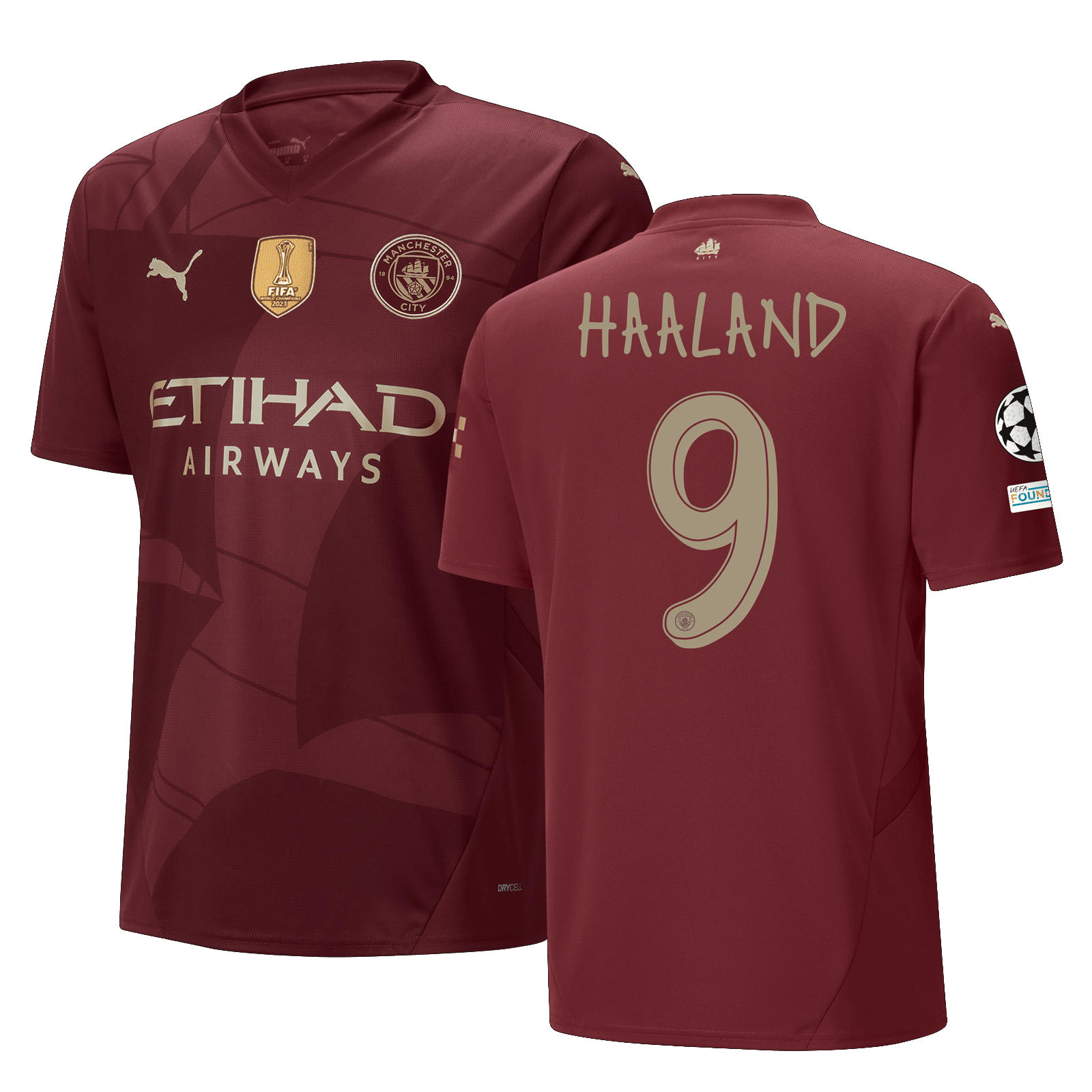 Puma Manchester City Erling Haaland Third Jersey w/ Champions League + Club World Cup Patch 24/25 (Dark Jasper) | SoccerWearhouse