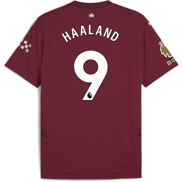 Puma Manchester City Erling Haaland Third Jersey w/ EPL + No Room For Racism + Club World Cup Patches24/25 (Dark Jasper) | SoccerWearhouse