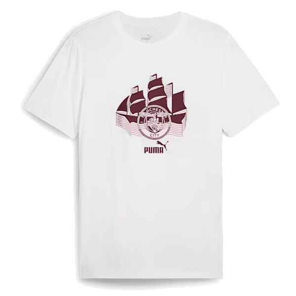 Puma Manchester City Football Culture T-Shirt (Puma White/Dark Jasper) | SoccerWearhouse