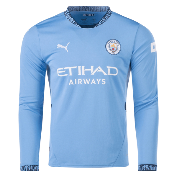 Puma Manchester City Home Long Sleeve Jersey 24/25 (Team Light/Marine Blue) | SoccerWearhouse