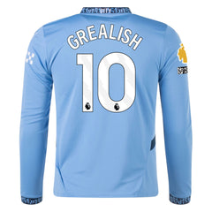 Puma Manchester City Jack Grealish Home Long Sleeve Jersey w/ EPL + No