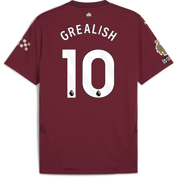 Puma Manchester City Jack Grealish Third Jersey w/ EPL + No Room For Racism + Club World Cup Patches24/25 (Dark Jasper) | SoccerWearhouse