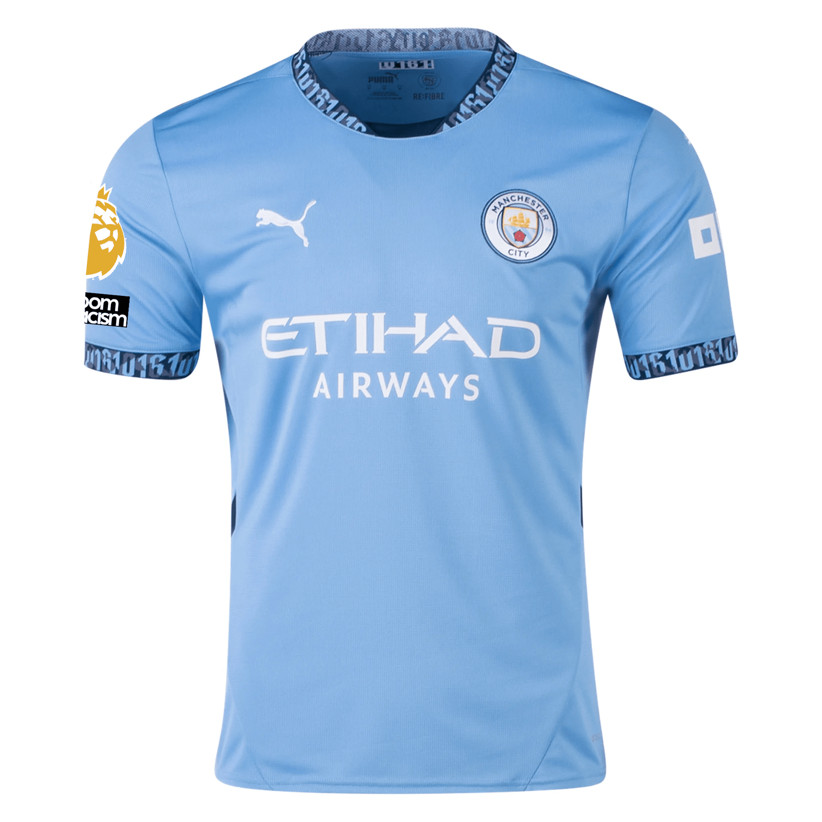 Puma Manchester City Erling Haaland Home Jersey w/ EPL + No Room For Racism + Club World Cup Patches 24/25 (Team Light Blue/Marine Blue) | SoccerWearhouse