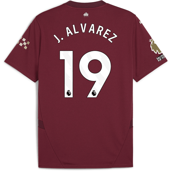Puma Manchester City Julian Alvarez Third Jersey w/ EPL + No Room For Racism + Club World Cup Patches24/25 (Dark Jasper) | SoccerWearhouse