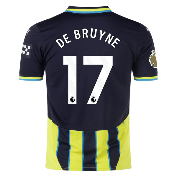 Puma Manchester City Kevin De Bruyne Away Jersey w/ EPL + Club World C