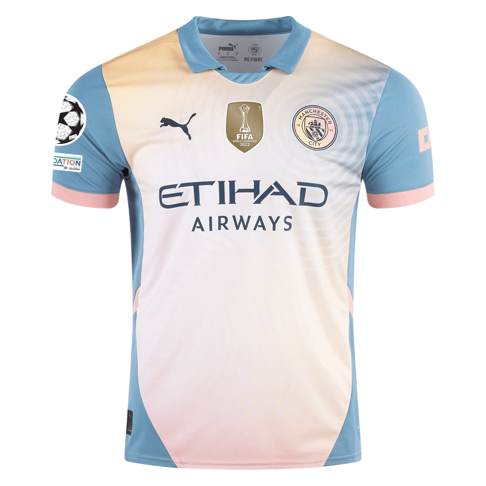 Puma Manchester City Erling Haaland Fourth Jersey w/ Champions League + Club World Cup Patch 24/25 (Packaging Rosebay/Bold Blue) | SoccerWearhouse