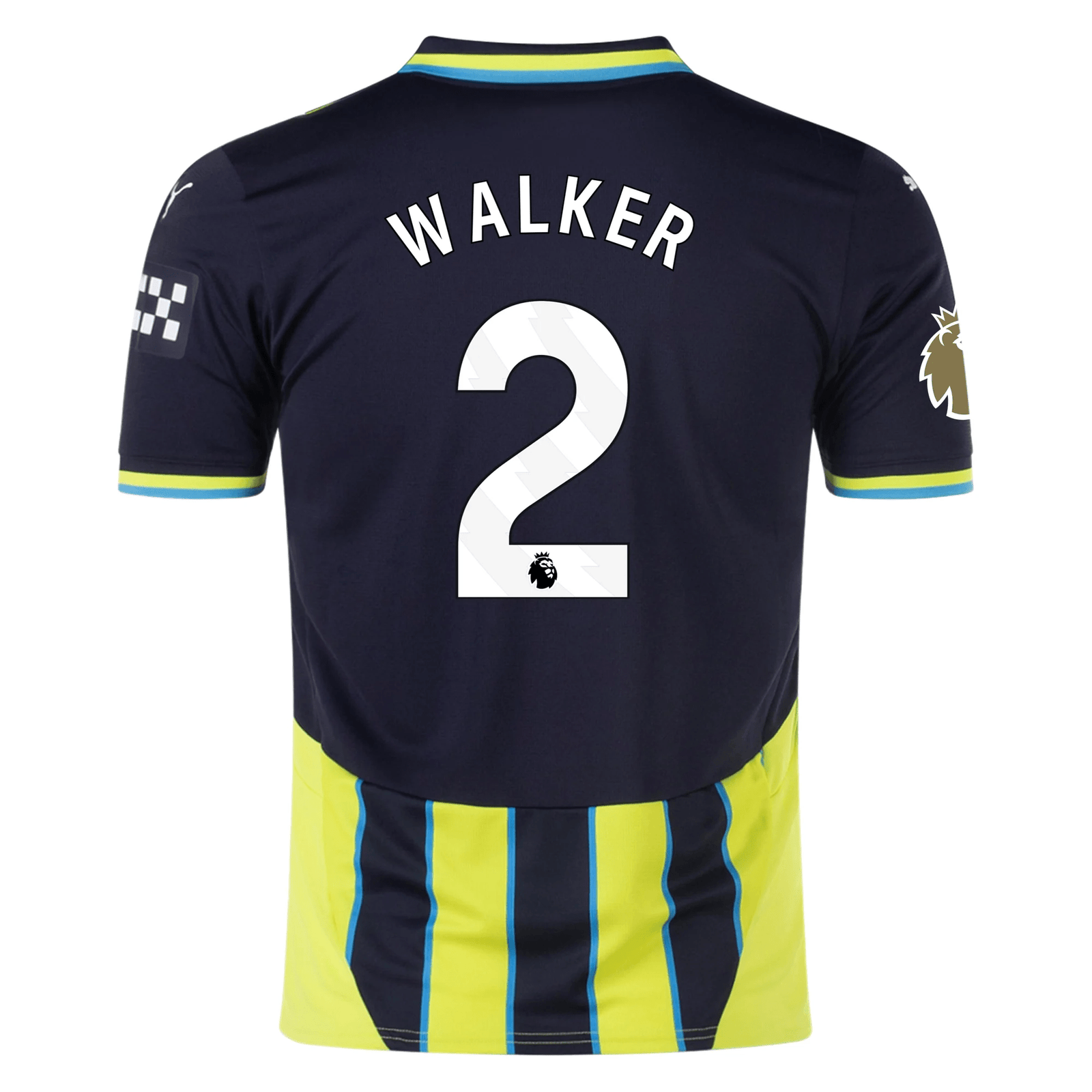 Puma Manchester City Kyle Walker Away Jersey w/ EPL + Club World Cup Patch 24/25 (New Navy/Yellow Glow) | SoccerWearhouse