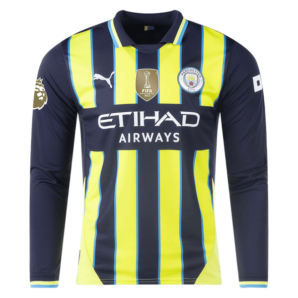 Puma Manchester City Jack Grealish Long Sleeve Away Jersey w/ EPL + Cl