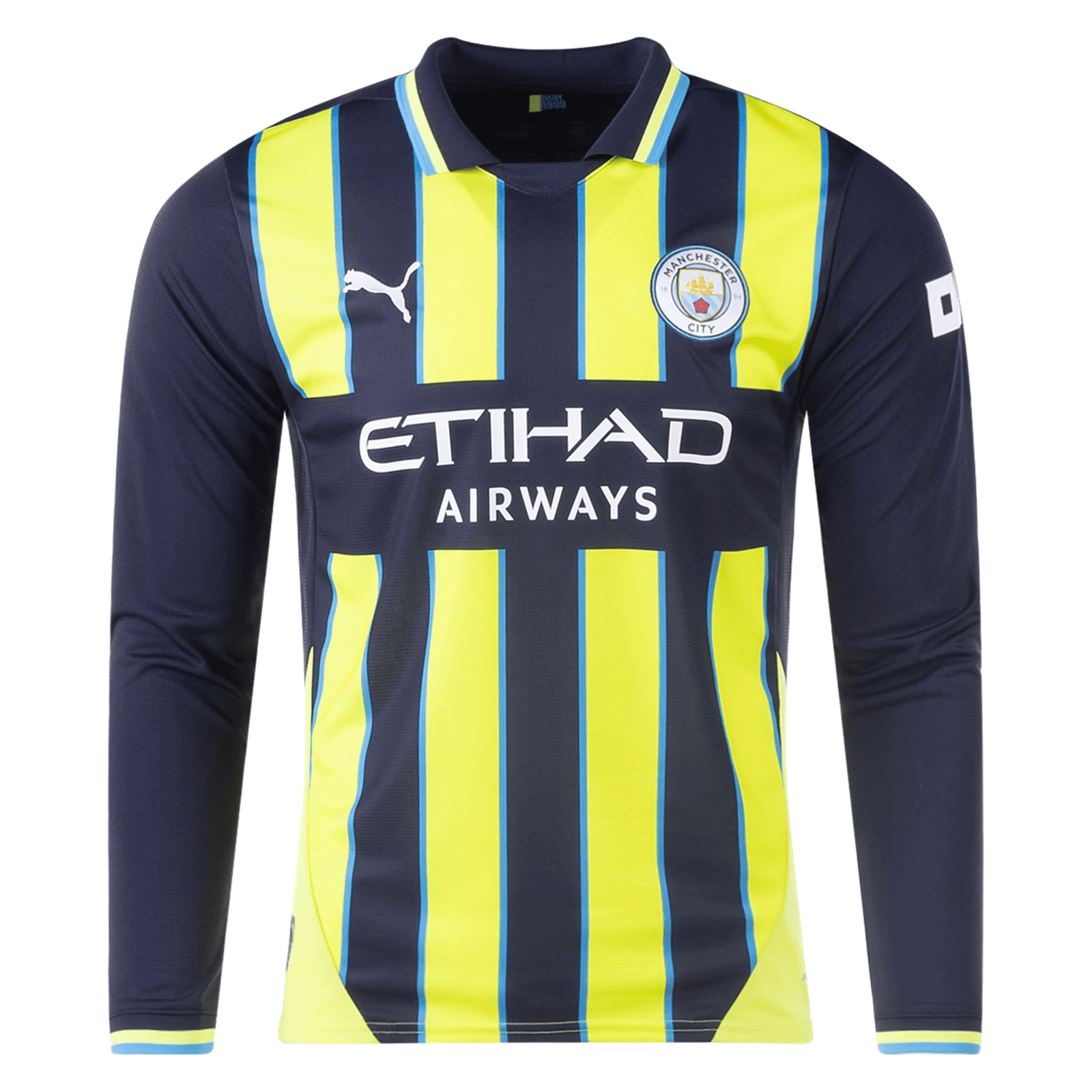 Puma Manchester City Long Sleeve Away Jersey 24/25 (New Navy/Yellow Glow) | SoccerWearhouse