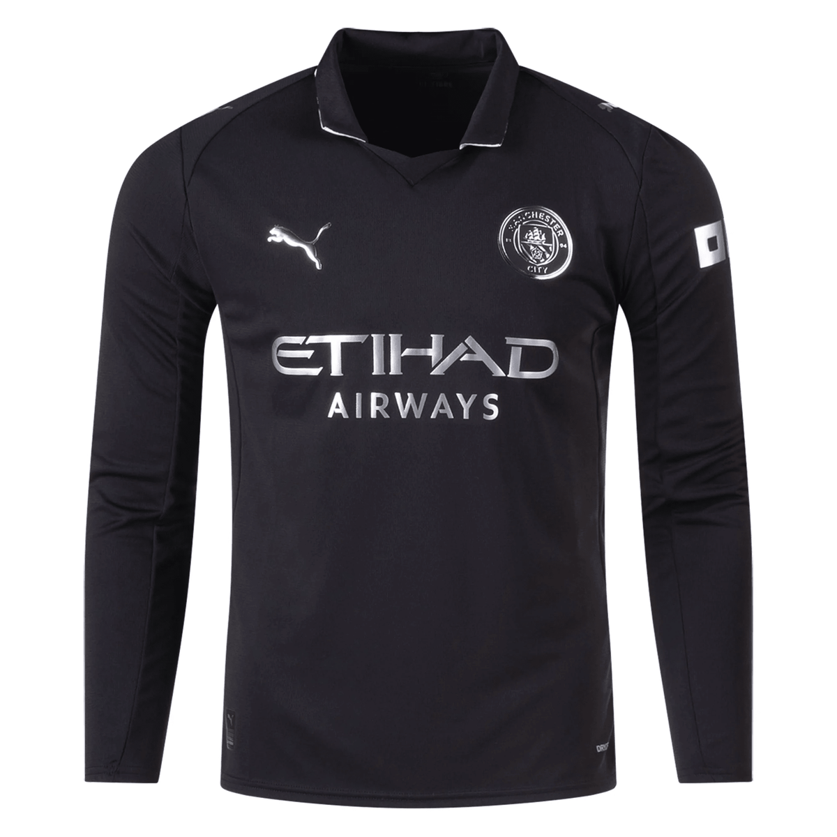 Puma Manchester City Long Sleeve Away Jersey 25/26 (Puma Black) | SoccerWearhouse