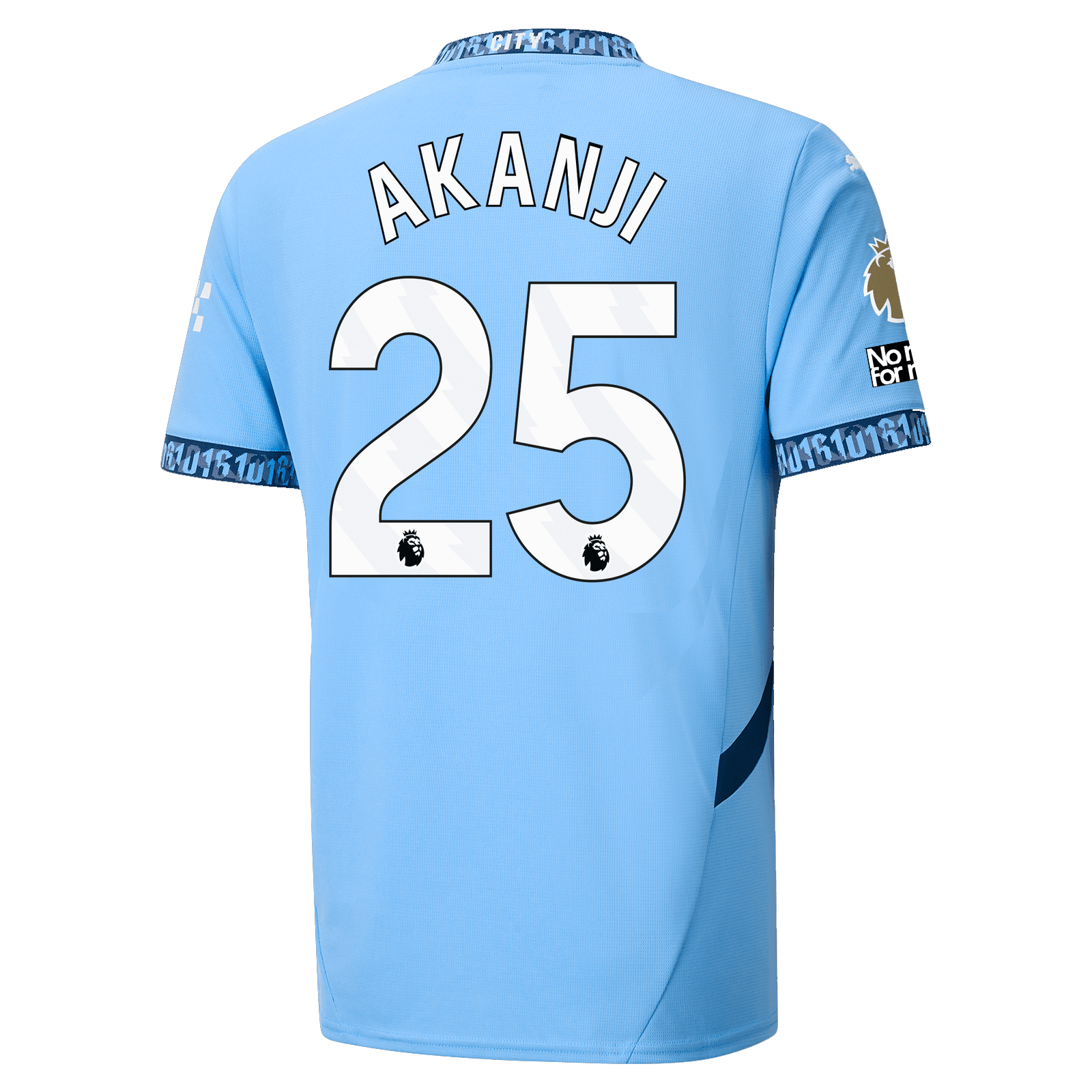 Puma Manchester City Manuel Akanji Home Jersey w/ EPL + No Room For Racism + Club World Cup Patches 24/25 (Team Light Blue/Marine Blue) | SoccerWearhouse