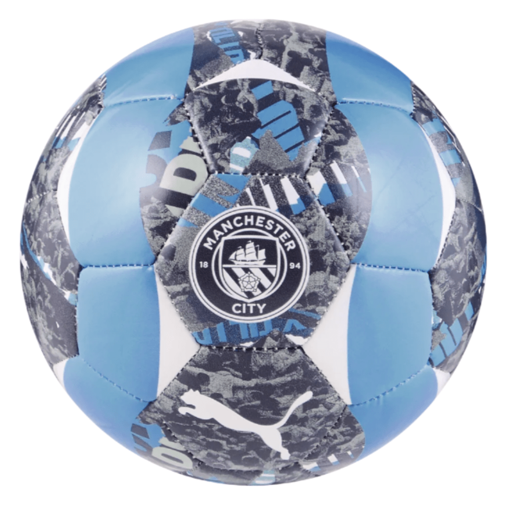 Puma Manchester City Prematch Mini Ball (Gray/Light Blue) | SoccerWearhouse