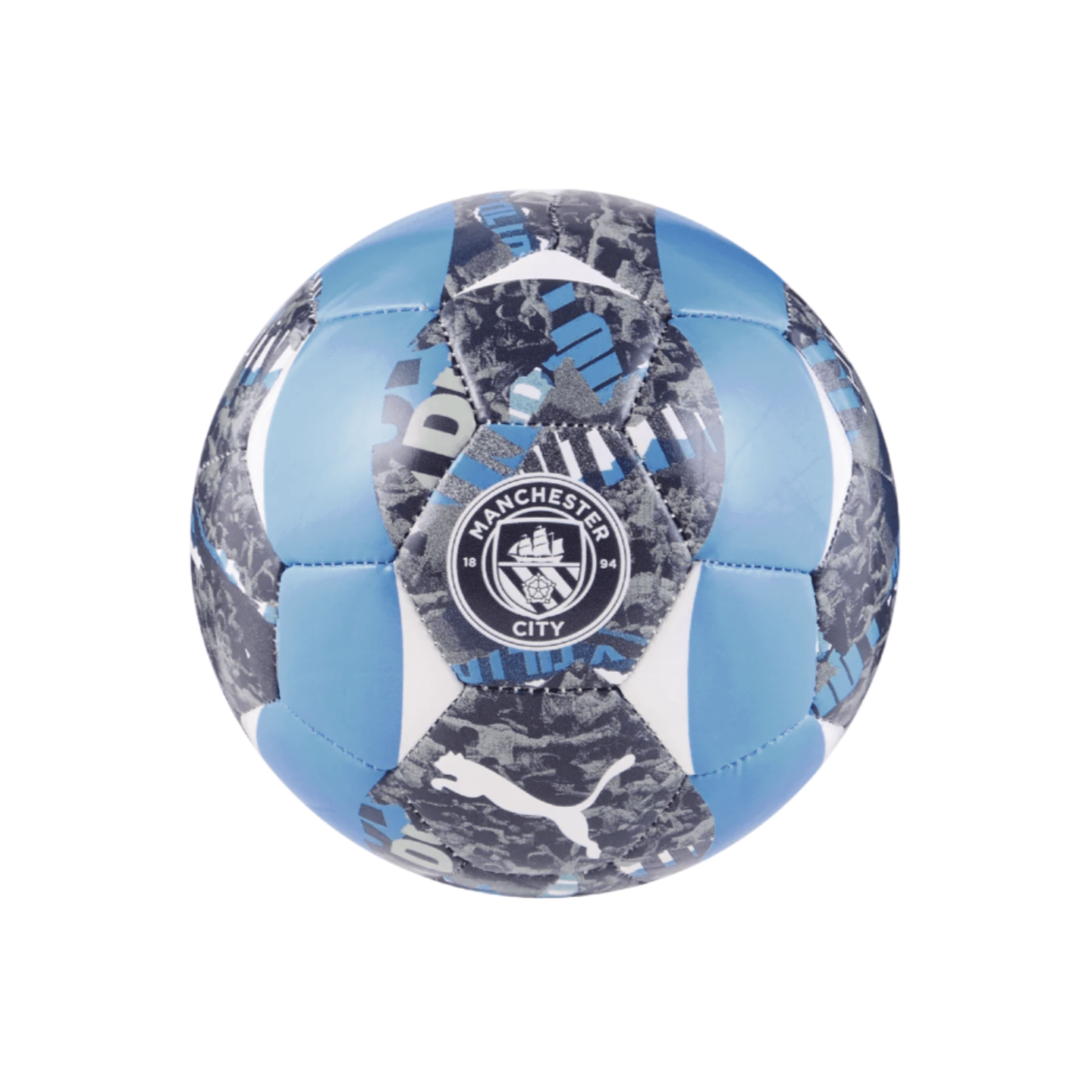 Puma Manchester City Prematch Mini Ball (Gray/Light Blue) | SoccerWearhouse