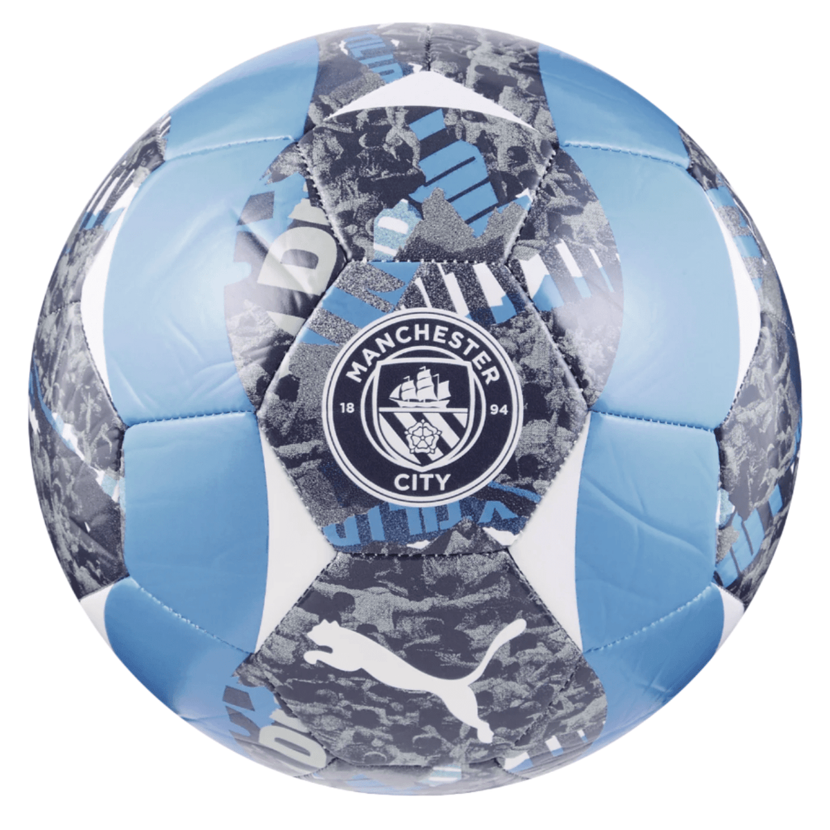 Puma Manchester City Prematch Soccer Ball (Gray/Light Blue) | SoccerWearhouse
