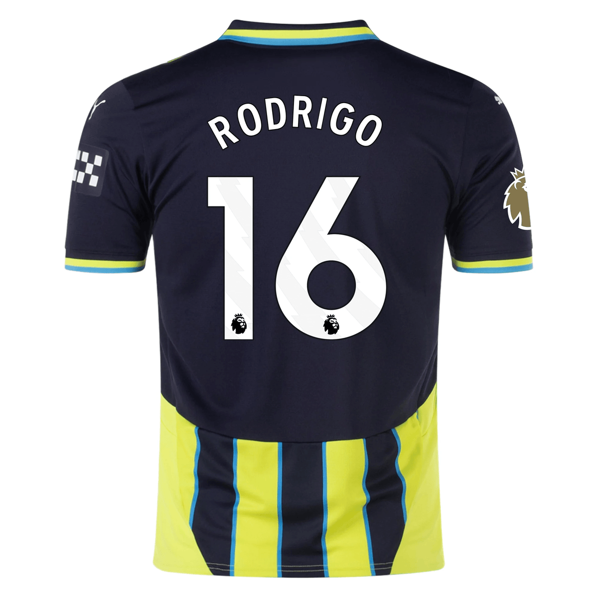 Puma Manchester City Rodrigo Away Jersey w/ EPL + Club World Cup Patch 24/25 (New Navy/Yellow Glow) | SoccerWearhouse