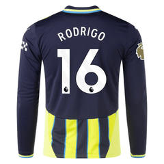 Puma Manchester City Rodrigo Long Sleeve Away Jersey w/ EPL + Club Wor