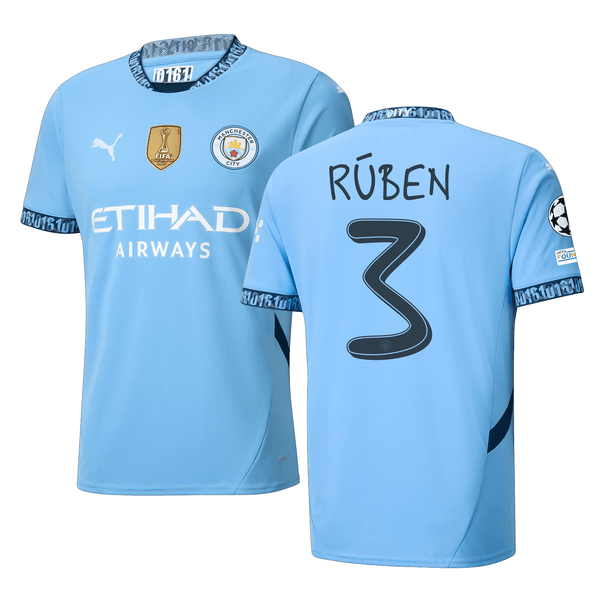 Puma Manchester City Rúben Dias Home Jersey w/ Champions League + Club