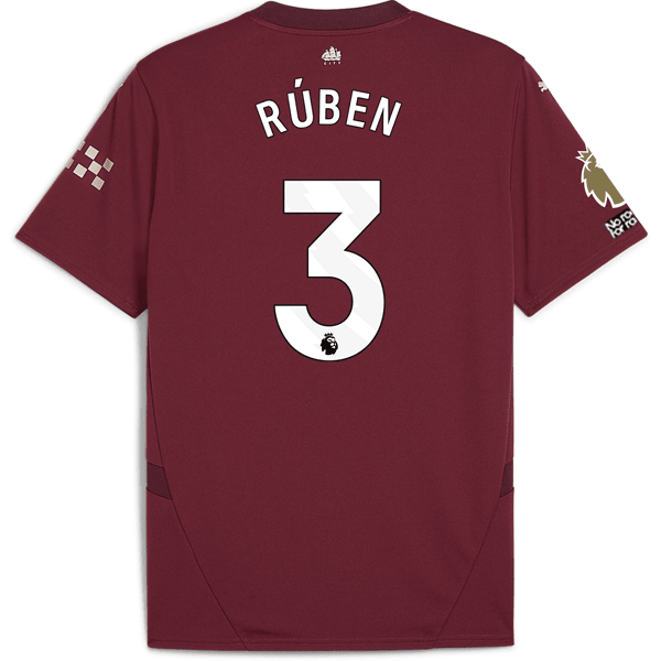 Puma Manchester City Ruben Dias Third Jersey w/ EPL + No Room For Racism + Club World Cup Patches24/25 (Dark Jasper) | SoccerWearhouse