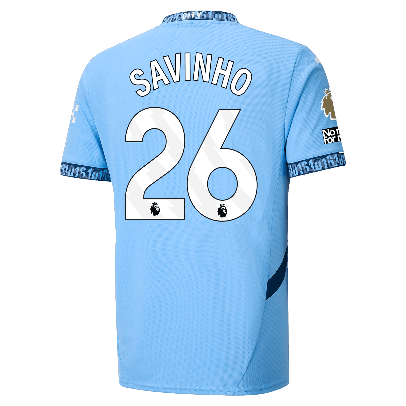 Puma Manchester City Savinho Home Jersey w/ EPL + No Room For Racism + Club World Cup Patches 24/25 (Team Light Blue/Marine Blue) | SoccerWearhouse