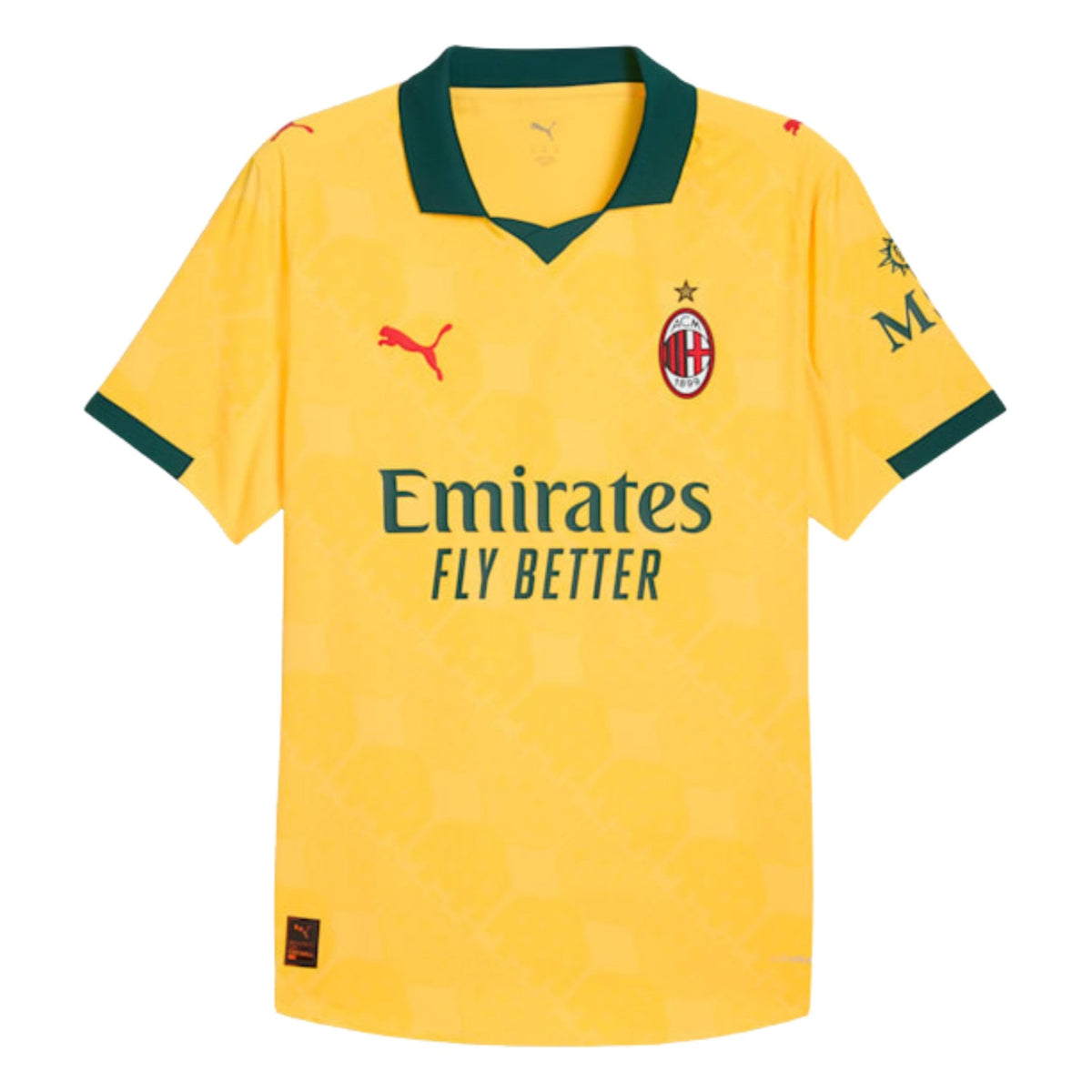 Puma Men's AC Milan Authentic Third Jersey 25/26 (Sunny Yellow/Dark Myrtle) | SoccerWearhouse