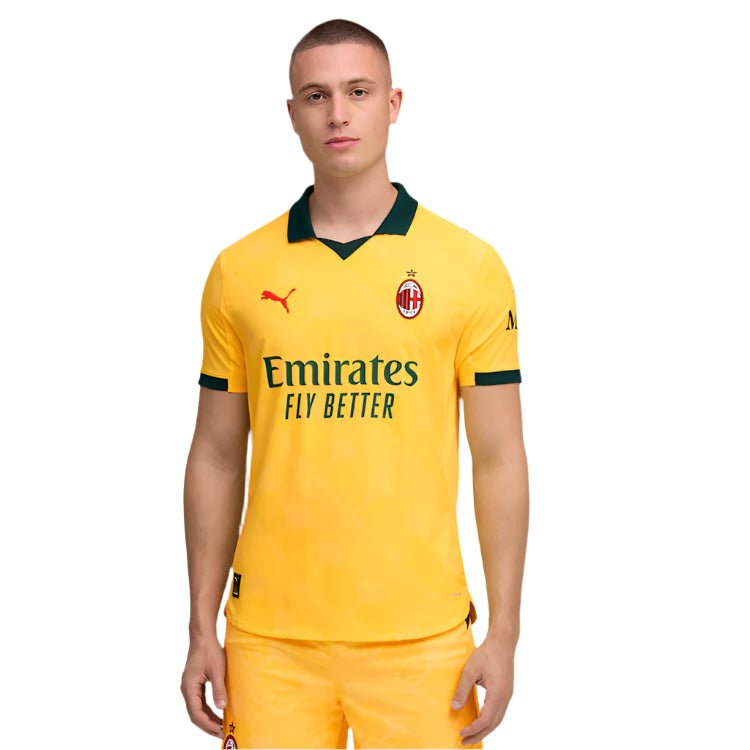 Puma Men's AC Milan Authentic Third Jersey 25/26 (Sunny Yellow/Dark Myrtle) | SoccerWearhouse