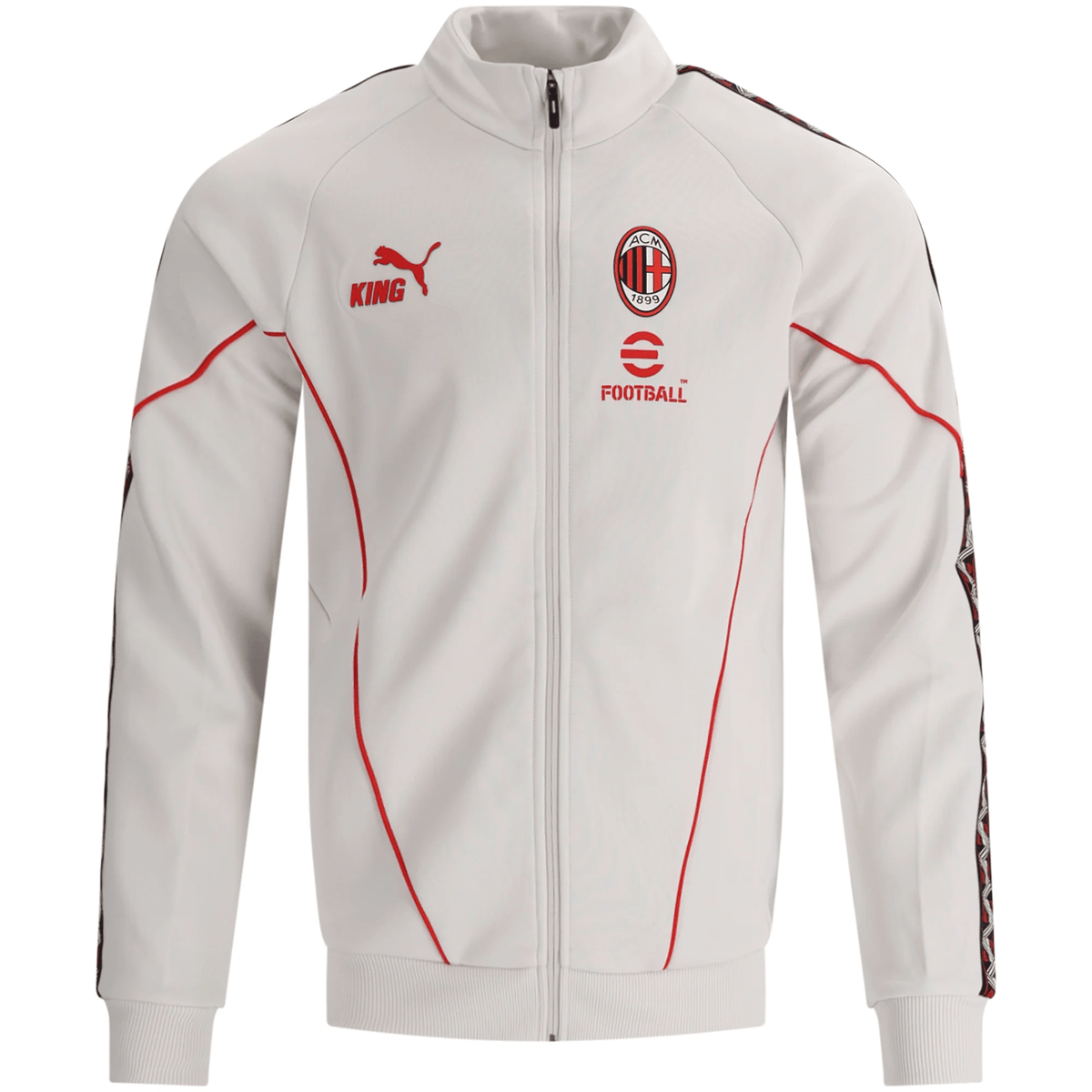 Puma Mens AC Milan King Anthem Jacket 26/27 (Vapor Gray/Red) | SoccerWearhouse