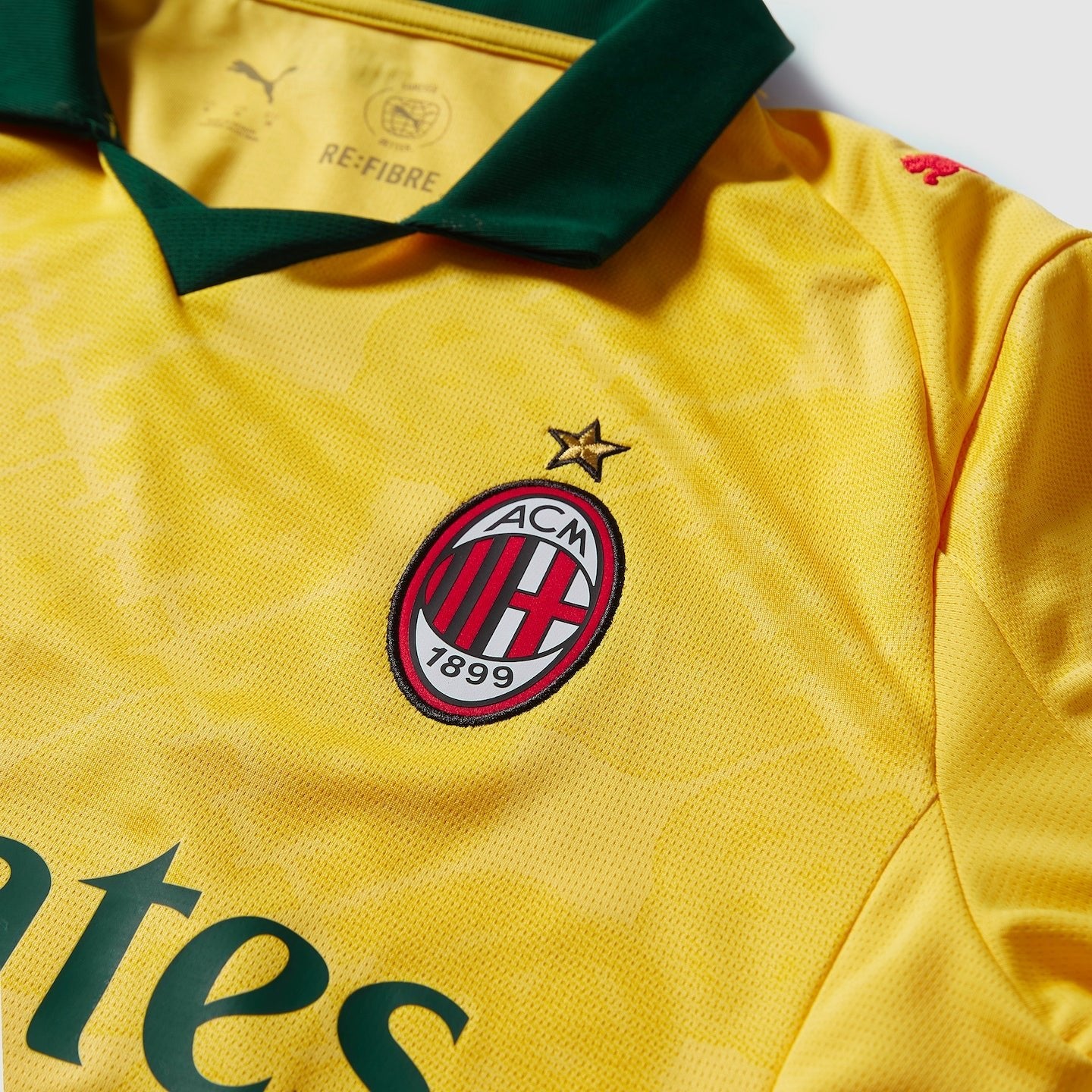 PUMA Men's AC Milan Third Jersey 25/26 (Sunny Yellow/Dark Myrtle) | SoccerWearhouse