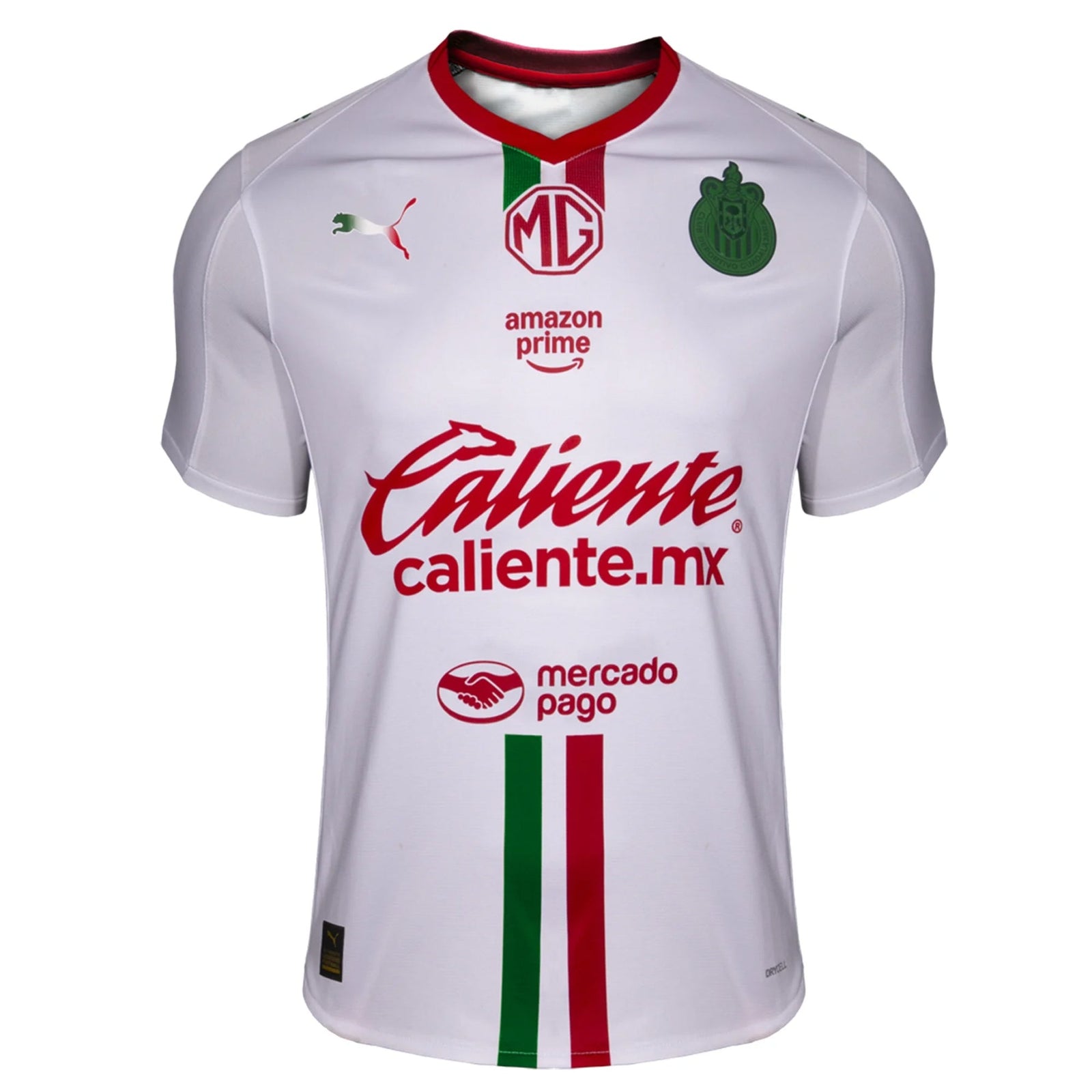 Puma Men's Chivas De Guadalajara Away Jersey 25/26 (Puma White/Red/Green) | SoccerWearhouse