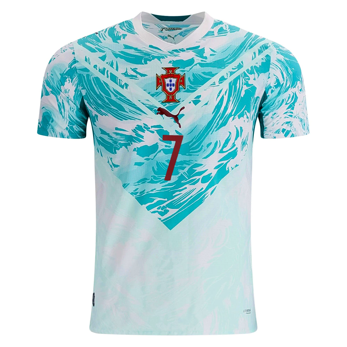 PUMA Men's Cristiano Ronaldo Portugal 2026 Authentic Match Away Jersey (White/Green Lagoon) | SoccerWearhouse