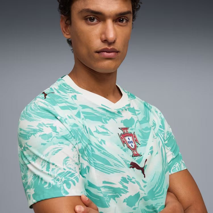 PUMA Men's Cristiano Ronaldo Portugal 2026 Authentic Match Away Jersey (White/Green Lagoon) | SoccerWearhouse