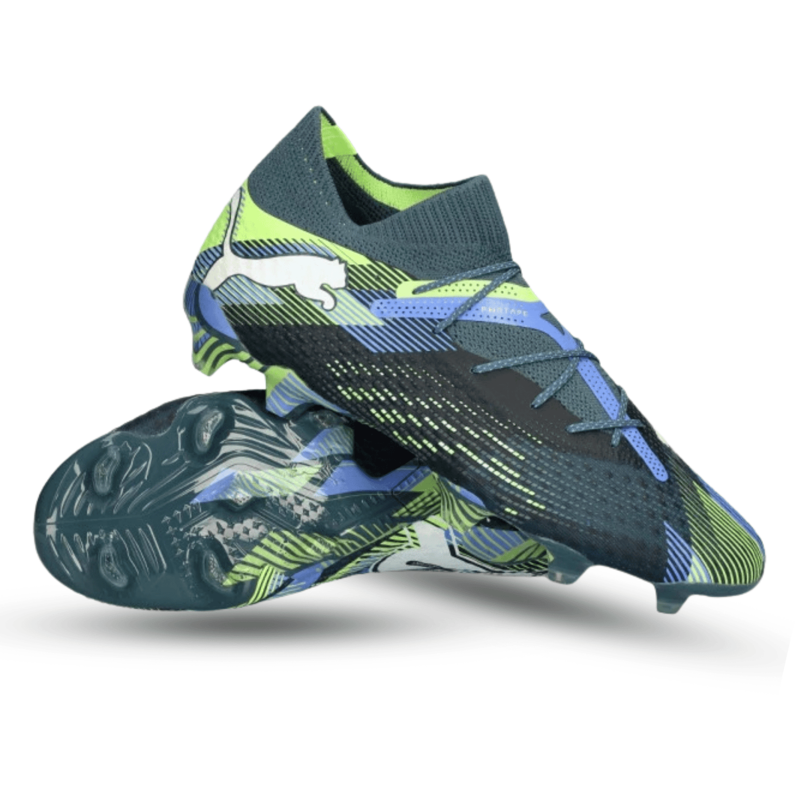 Puma Mens Future 7 Ultimate FG/AG Soccer Cleats (Gray Skies/Fizzy Apple) | SoccerWearhouse