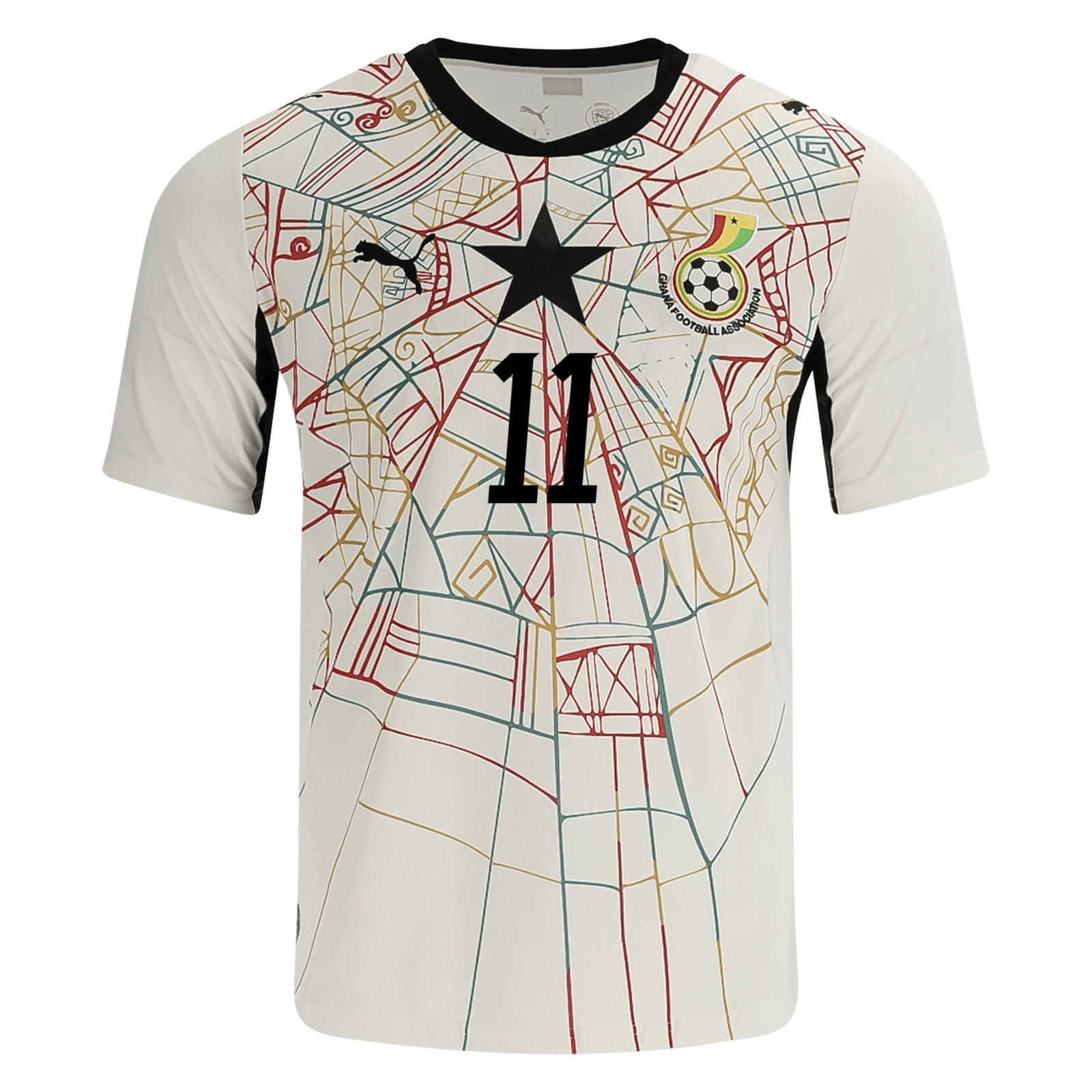 Puma Mens Ghana Antoine Semenyo Home Stadium Jersey 2026 (White/Multi) | SoccerWearhouse