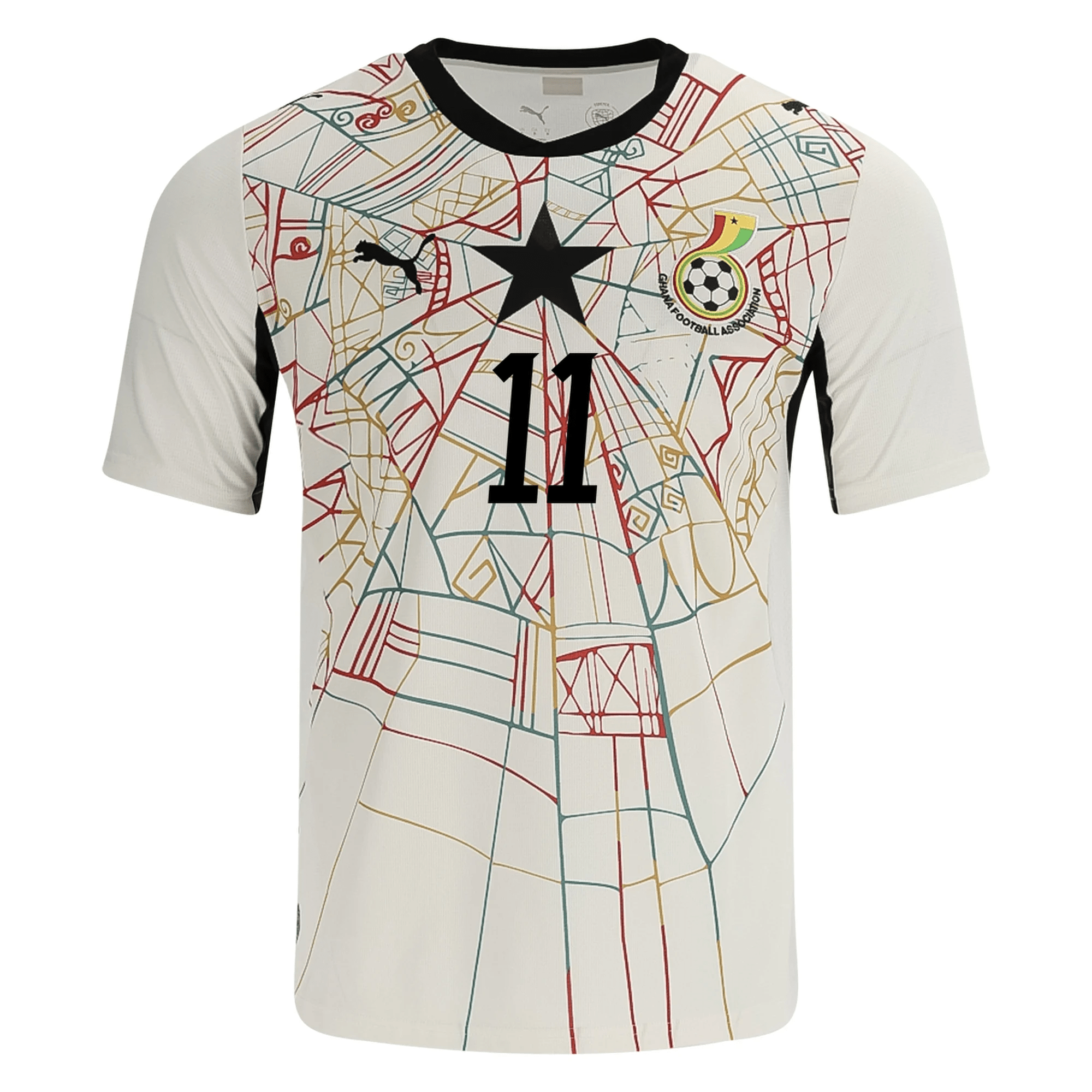 Puma Mens Ghana Antoine Semenyo Home Stadium Jersey 2026 (White/Multi)