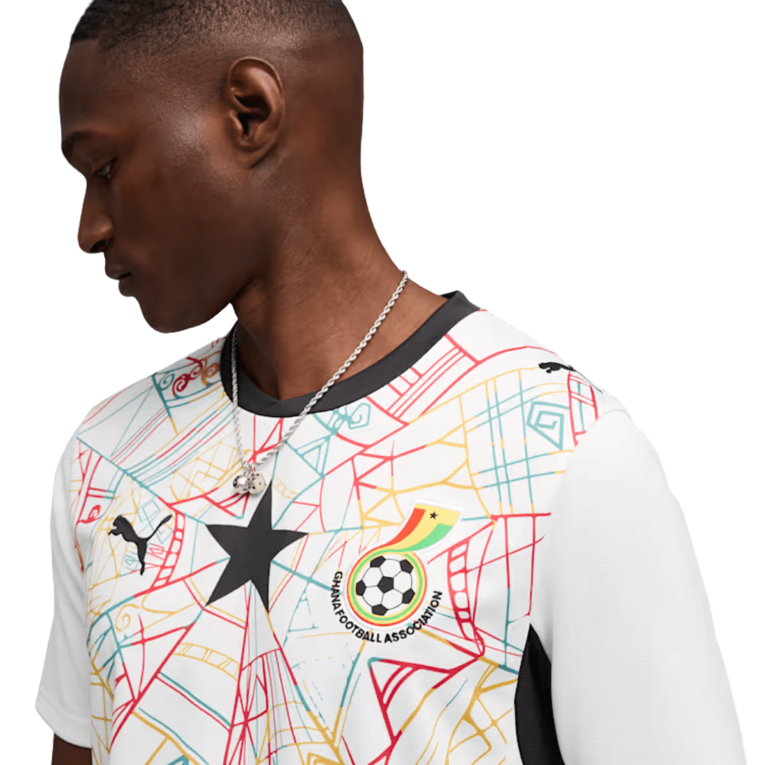 Puma Mens Ghana Home Jersey 2026 (White/Multi) | SoccerWearhouse