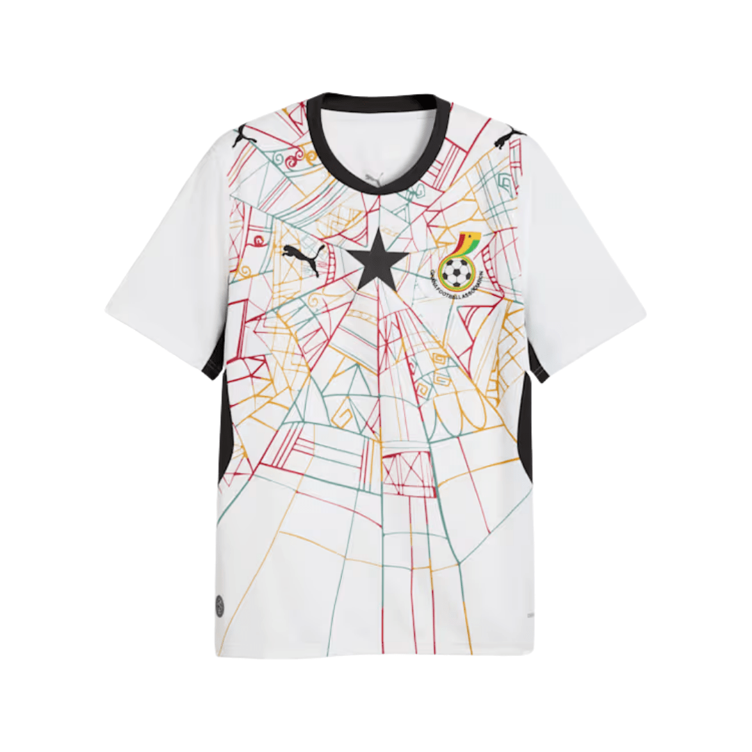 Puma Mens Ghana Home Jersey 2026 (White/Multi) | SoccerWearhouse