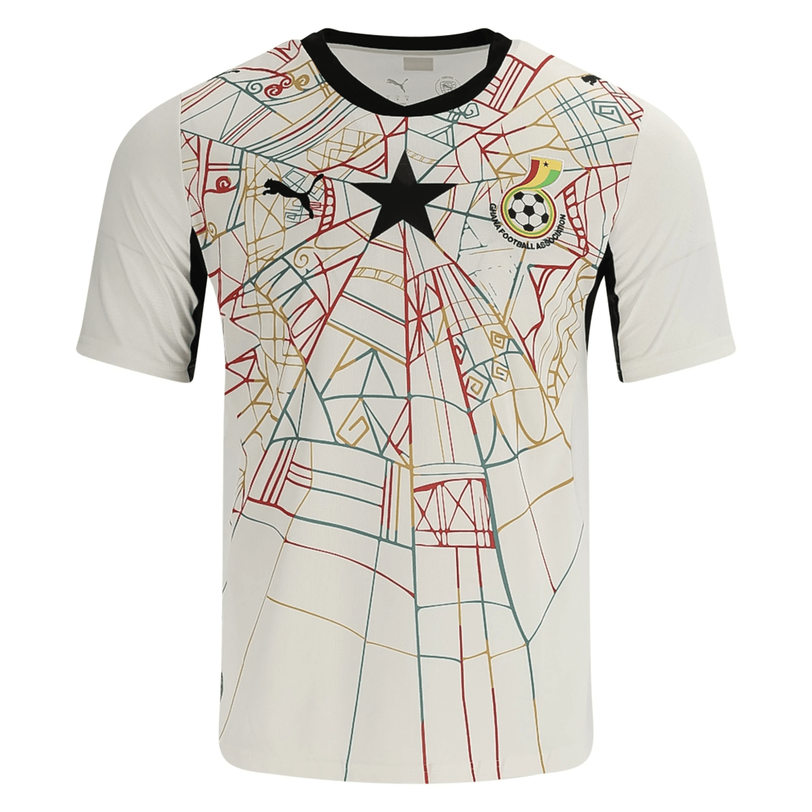 Puma Mens Ghana Home Stadium Jersey 2026 (White/Multi) | SoccerWearhouse