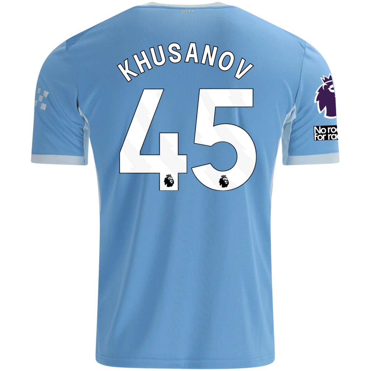 Puma Mens Manchester City Abdukodir Khusanov Home Jersey EPL + No Room For Racism Patches 26/27 (Team Light Blue/Icey Blue) | SoccerWearhouse