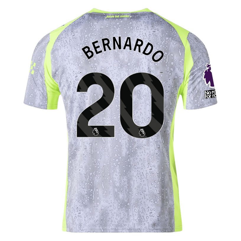 Puma Men's Manchester City Bernardo Third Jersey w/ EPL + No Room For Racism Patches 25/26 (Cool Weather/Pro Green) | SoccerWearhouse