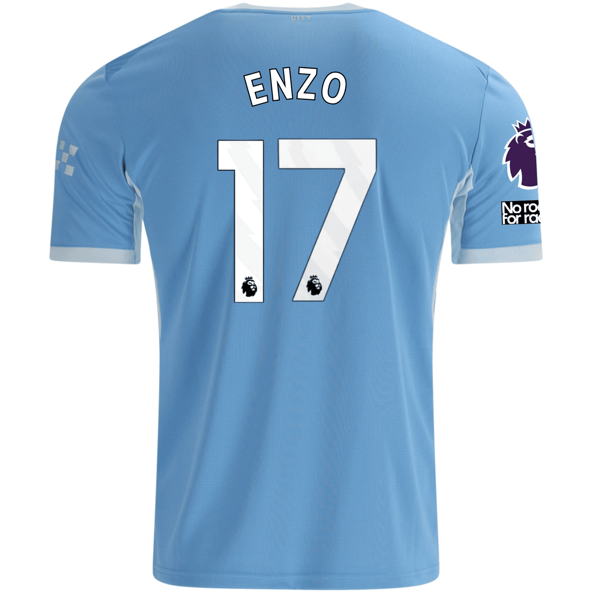 Puma Mens Manchester City Enzo Fernández Home Jersey EPL + No Room For Racism Patches 26/27 (Team Light Blue/Icey Blue) | SoccerWearhouse