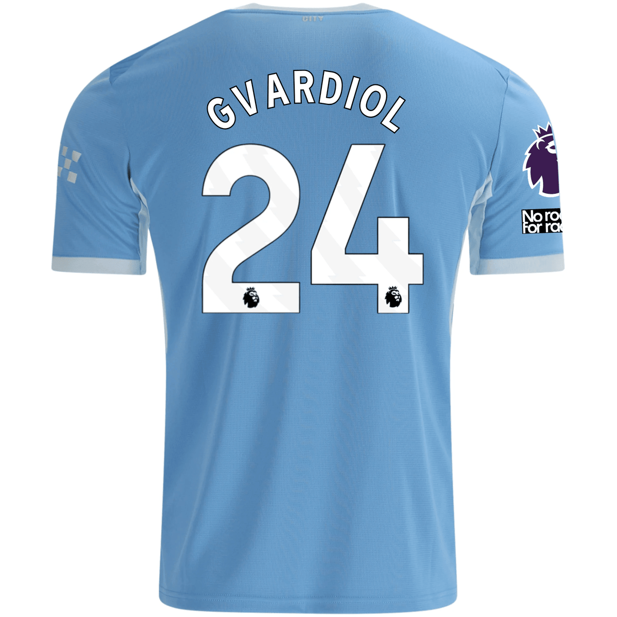 Puma Mens Manchester City Joško Gvardiol Home Jersey EPL + No Room For Racism Patches 26/27 (Team Light Blue/Icey Blue) | SoccerWearhouse