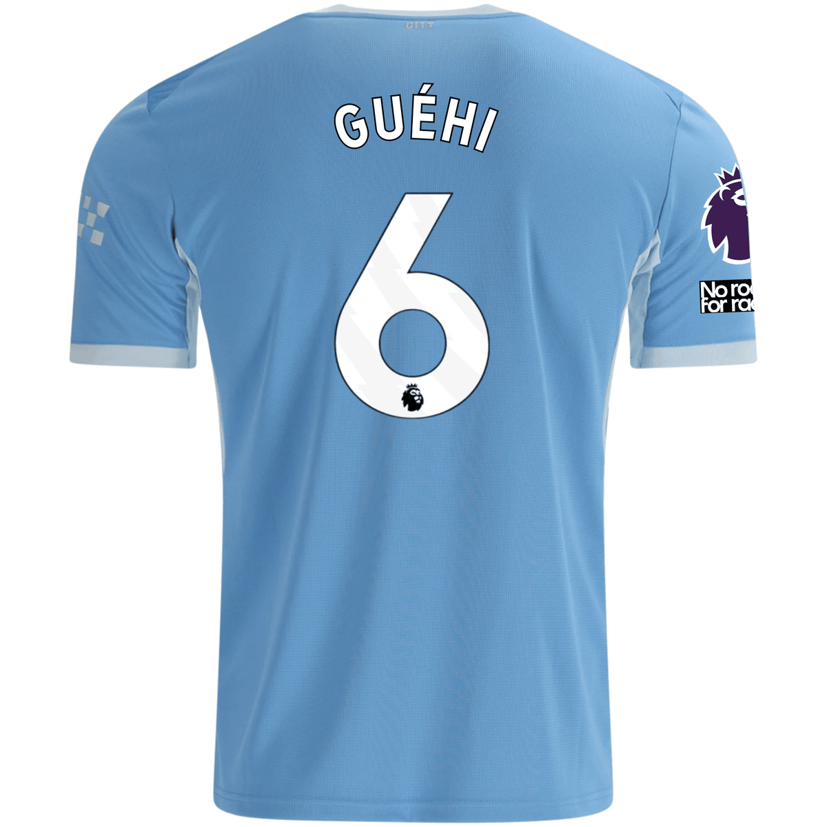 Puma Mens Manchester City Marc Guéhi Home Jersey EPL + No Room For Racism Patches 26/27 (Team Light Blue/Icey Blue) | SoccerWearhouse