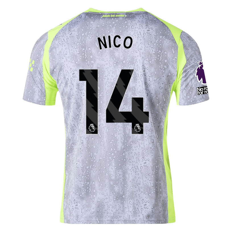 Puma Men's Manchester City Nico Third Jersey w/ EPL + No Room For Racism Patches 25/26 (Cool Weather/Pro Green) | SoccerWearhouse