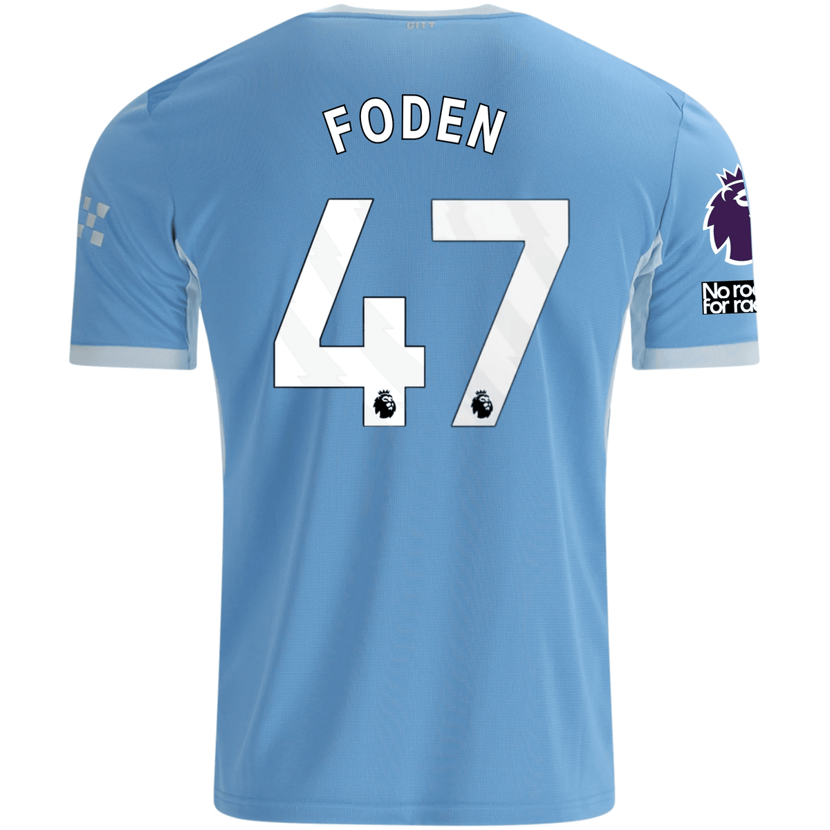 Puma Mens Manchester City Phil Foden Home Jersey EPL + No Room For Racism Patches 26/27 (Team Light Blue/Icey Blue) | SoccerWearhouse