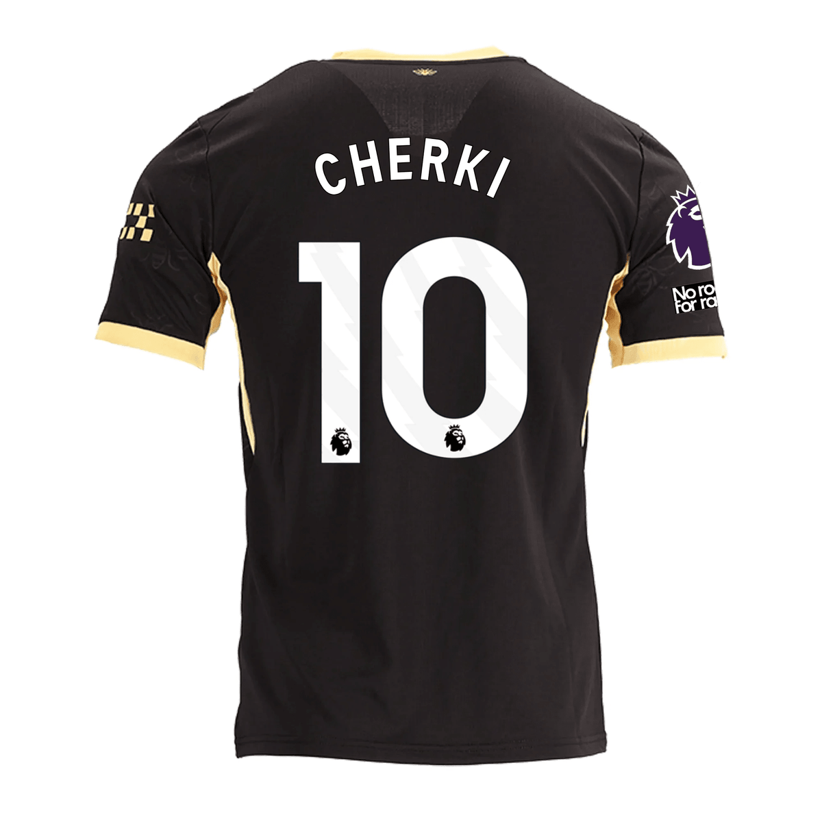 Puma Mens Manchester City Rayan Cherki Away Jersey w/ EPL + No Room For Racism Patches 26/27 (Black/Yellow) | SoccerWearhouse
