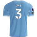 Puma Mens Manchester City Rúben Dias Home Jersey EPL + No Room For Racism Patches 26/27 (Team Light Blue/Icey Blue)