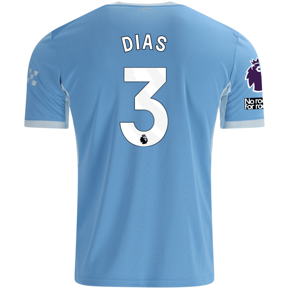 Puma Mens Manchester City Rúben Dias Home Jersey EPL + No Room For Racism Patches 26/27 (Team Light Blue/Icey Blue) | SoccerWearhouse