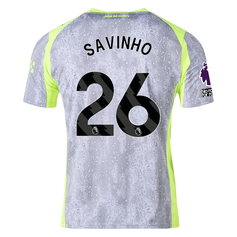 Puma Men's Manchester City Savinho Third Jersey w/ EPL + No Room For Racism Patches 25/26 (Cool Weather/Pro Green) | SoccerWearhouse
