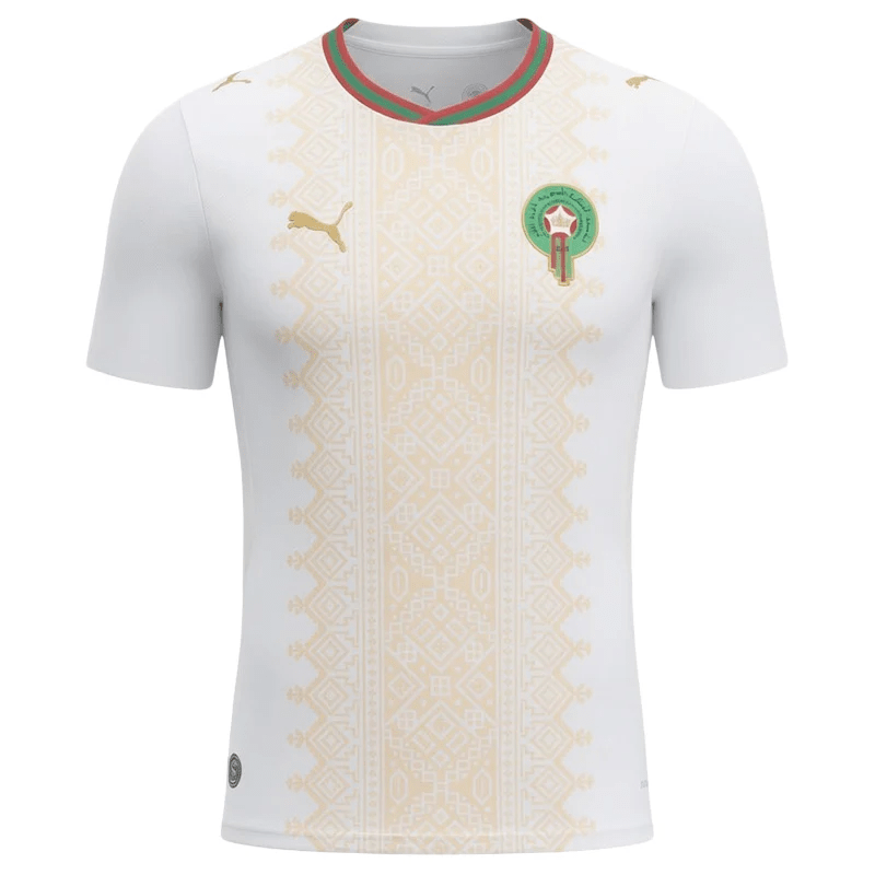 Puma Mens Morocco Away Jersey 2026 (White/Gold) | SoccerWearhouse