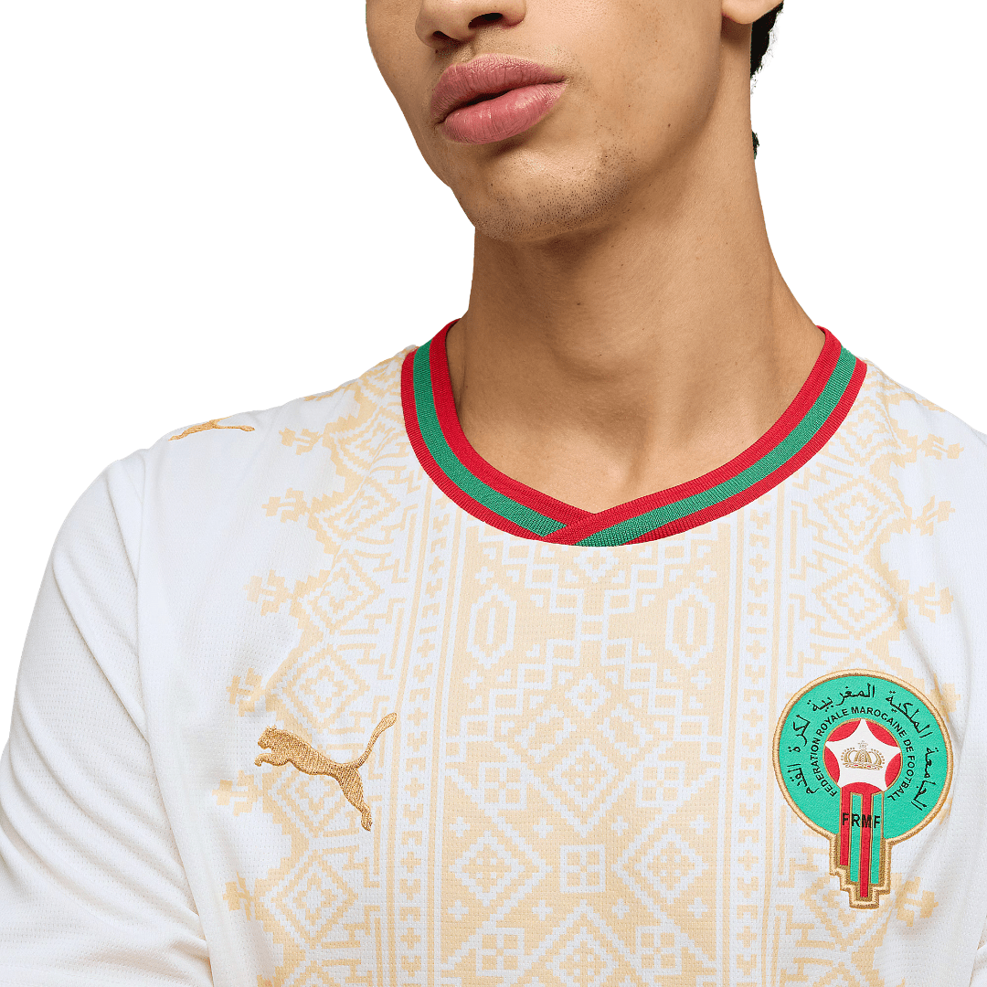Puma Mens Morocco Away Jersey 2026 (White/Gold) | SoccerWearhouse