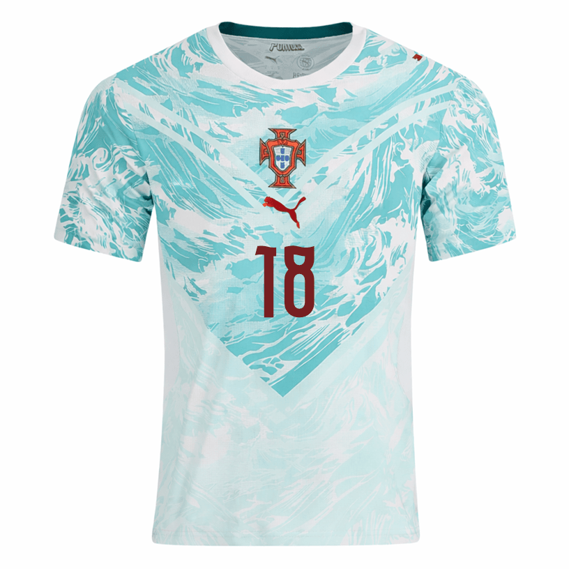 PUMA Men's Neto Portugal 2026 Authentic Match Away Jersey (White/Green Lagoon) | SoccerWearhouse
